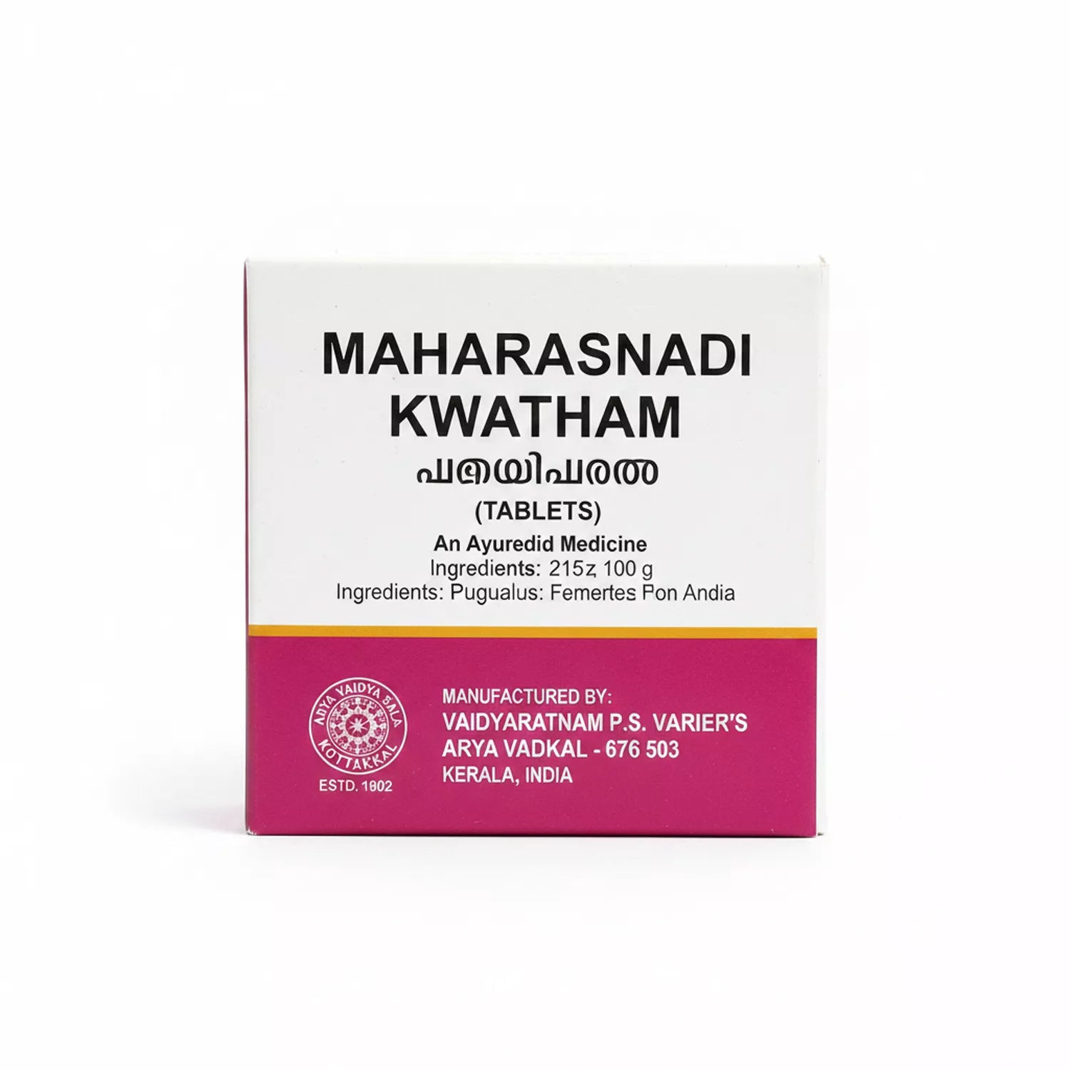 Kottakkal Maharasnadi Kwatham Tablets